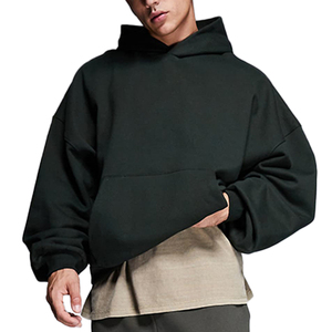 Sweatshirts à capuche pour hommes grande taille, sans cordon, hiver, haute qualité, polaire 500 g/m², streetwear, coupe régulière, séchage rapide - Product Image 1