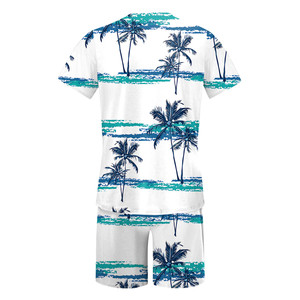 ชุดเสื้อยืดฮาวายและกางเกงขาสั้นสำหรับผู้ชายชุดชายหาดพิมพ์ลายซับลิเมชัน2ชิ้นสำหรับฤดูร้อน - Product Image 6