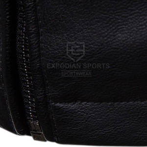 Veste d'hiver pour homme en cuir véritable avec fermeture éclair intégrale, logo, design respirant et écologique pour les soirées ou les tenues décontractées - Product Image 5