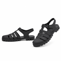 Sandales romaines minimalistes d'été pour femmes avec fermeture à boucle, en PVC, à semelle plate, imperméables, tendance et polyvalentes, type Jelly Shoes