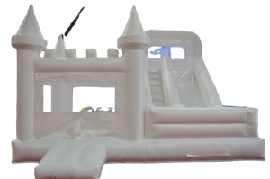 สไลเดอร์เป่าลม PVC ทนทานแบบสองเลนพร้อมบ้านลมเด้งดึ๋ง - Product Image 3