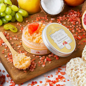 Grapefruit Sea Salt <b>Body</b> <b>Scrub</b> Natural Exfoliating <b>Body</b> <b>Scrub</b> with Cocoa Butter Coconut Oil Grapeseed Oil Vitamin E Moisturizing - Product Image 5