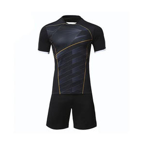 Camiseta de fútbol Elite Blackout con llamativo estampado gráfico Gold Line Kit de calidad profesional para entrenamiento de equipos y uniformes de fútbol de partidos - Product Image 2