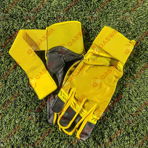 Gants professionnels en cuir rouge pour jeunes adultes Équipement de sport personnalisé à manchette longue pour la frappe de baseball et de softball - Product Image 6