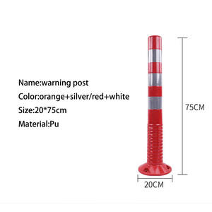 75cm高柔軟プラスチック交通交通安全PE/TPU警告ポストコラム赤色ボラード - Product Image 5