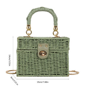 กระเป๋าถือไม้ไผ่สำหรับผู้หญิงมีสายคล้องมือกระเป๋าเดินทางของขวัญจากเวียดนามเยื่อบุเส้นใยไม้ไผ่ - Product Image 5