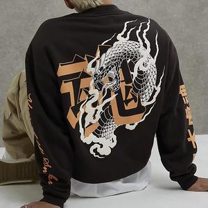 เสื้อสเวตเชิ้ตผู้ชายไซส์ใหญ่ ผ้าฝ้ายผสม สำหรับฤดูหนาว แบบสวมหัว พิมพ์ลาย ทรงโอเวอร์ไซส์ จากผู้ผลิตเสื้อผ้า - Product Image 4