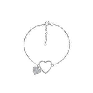 Encantadora pulsera y brazaletes de diamantes elegantes Diseño de plata de corazón intrincado - Product Image 3