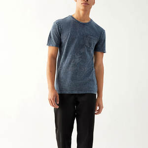 Street Wear Dernière conception Hommes T-shirts délavés à l'acide Couleur unie Taille adulte Hommes T-shirts délavés à l'acide - Product Image 3