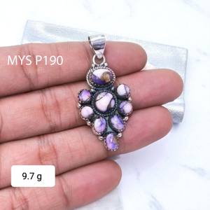 Colgantes y Joyería de Plata 925, Gema de Turquesa Violeta Dahlia, Colgantes de Plata de Ley 925 - Product Image 1