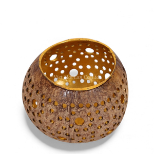 Porte-bougie artisanal en coque de noix de coco, éclairage décoratif écologique pour la décoration de la maison, de la table, du spa et de l'intérieur des hôtels - Product Image 1