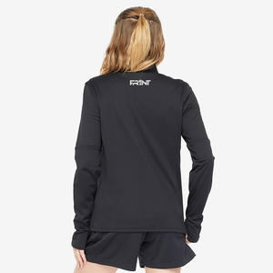 Ropa deportiva de piel de oveja transpirable de secado rápido para mujer, Top de entrenamiento, chaqueta con cremallera intermedia personalizada, OEM disponible - Product Image 3