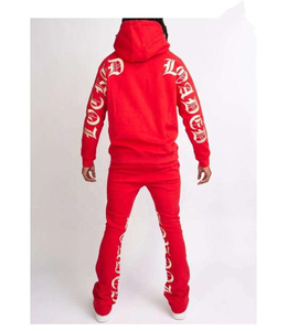 Survêtements unisexes en coton lourd 500GSM, style streetwear personnalisé par le fabricant, pantalon évasé délavé à l'acide, vintage, pour homme - Product Image 6