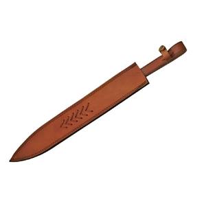 Épée viking en acier damas fait main avec fourreau en cuir, jouet en métal historiquement précis pour l'exposition, unisexe - Product Image 6