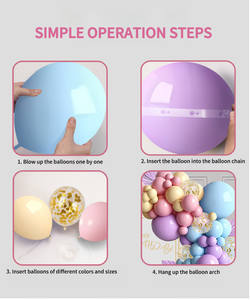 Conjunto fiesta de globos de látex multicolor y confeti - Product Image 5