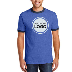 T-shirts personnalisés Ringer pour hommes et femmes Personnalisez votre propre impression avant et arrière Chemise personnalisée de haute qualité - Product Image 1