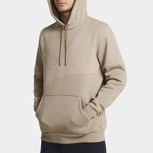 Sudadera con capucha recortada en blanco de gran tamaño para hombre, sudaderas con capucha deportivas de talla grande para correr, Sudadera con capucha de lana Unisex para hombre - Product Image 4