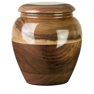 MANGO WOOD NATURAL FINISHED FUNERAL <b>URN</b> WITH BLACK LID AND STRIP MOST AFFORDABLE <b>WOODEN</b> NEW SHAPE <b>URN</b> <b>FOR</b> CREMATED <b>ASH</b> - Product Image 4