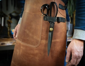 Customized LPN-0066 Heavy Duty Genuine <b>Leather</b> Sleeveless Work <b>Apron</b> with Pocket Custom Size for Sale - Product Image 4