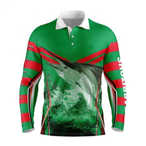 เสื้อตกปลาแขนยาวมีฮู้ดพิมพ์ซับลิเมชัน UPF 50แห้งเร็วป้องกัน UV สำหรับใส่ตกปลากลางแจ้งโพลีเอสเตอร์ - Product Image 1