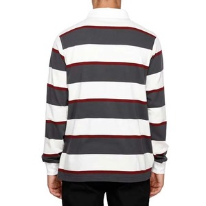 Camiseta de Rugby Personalizada de Alta Calidad al por Mayor para Hombre, Camiseta de Rugby Deportiva de Manga Larga con Rayas Cosidas, Estilo Polo - Product Image 2