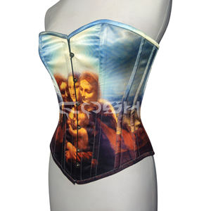 Corsé Estilo Mona Lisa con Estampado Digital Personalizado, Corsé de Moda con Varillas de Acero para Entrenamiento de Cintura, para Fiestas y Discotecas - Product Image 5