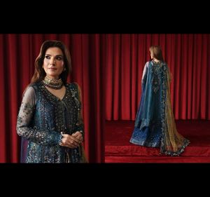 2025 nureh ชุดเดรสผ้าชีฟอง4ชิ้นตกแต่งและปักลายหรูหราพร้อมชุด dupatta pakistani salwar kameez - Product Image 3