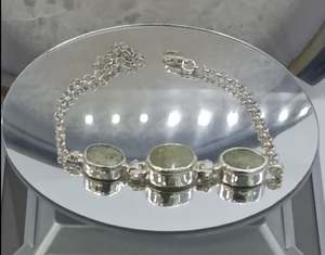 925 Sterling Silver Trendy Modern <b>Bracelet</b> with <b>Ruby</b> Stone Handmade Luxury Womens Jewelry - Product Image 5