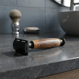 Rasoir à double lame avec manche en bambou Morgans Industries pour hommes - Non jetable - Product Image 1