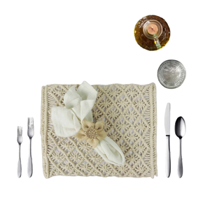 Logo personnalisé vente en gros anneaux de serviette en macramé porte-serviettes Boho Table Setting Home Decor kit macramé - Product Image 2