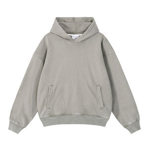 American Retro Trendy Color sólido Sudadera con capucha Hierba Gris Verde Copo de nieve Imprimir Nostálgico Digital Invierno ODM Suministro para hombres Mujeres - Product Image 1