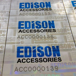 Silver Color <b>Holographic</b> Adhesive <b>Paper</b> Labels with Laser Numbering and Two Color Printing Digitech Label P3 - Product Image 1