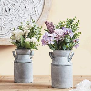 <b>Small</b> galvanized flower <b>vase</b> for bridesmaid bouquets spring floral party tables and rustic tea party arrangements - Product Image 4