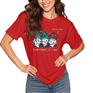 เสื้อยืดคริสต์มาสสำหรับผู้หญิงผ้าไมโครไฟเบอร์ดีไซน์ใหม่ล่าสุด - Product Image 3