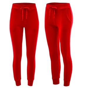 <b>Women's</b> Fashionable New Design Slim Fit Solid Red Cotton <b>Fleece</b> Sweat Jogger Pants Winter <b>Women's</b> Pants and <b>Trousers</b> - Product Image 1
