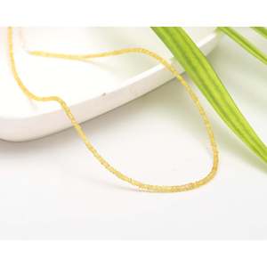 สร้อยคอเงินแท้ 925 ประดับลูกปัดละเอียด พร้อมพลอยแซฟไฟร์สีเหลืองเจียระไน - Product Image 1
