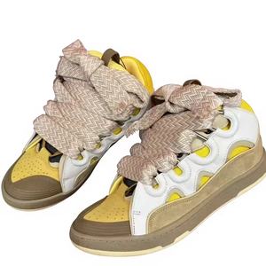 Zapatillas de Hombre de Mezclilla Genuina, Última Moda Otoño-Invierno, con Cordones, Aumento de Altura, Estilo Casual Deportivo, con Diseño de Puntos Ondulados - Product Image 4