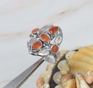 925 Sterling <b>Silver</b> Boho Style <b>Ring</b> for Women Red Carnelian <b>Spinner</b> <b>Ring</b> for Wedding MeditationStamped 925 Sterling <b>Silver</b> <b>Ring</b> - Product Image 4