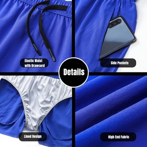 Pantalones cortos para correr con cordón de cintura elástica de verano para hombre, pantalones cortos de entrenamiento atléticos transpirables de secado rápido para gimnasio, envío DDP - Product Image 3