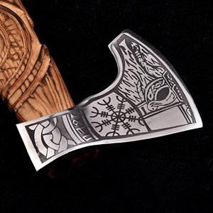 Hacha de Madera con Mango de Acero de Damasco a Bajo Precio, Hacha de Acero con Alto Contenido de Carbono para Caza y Camping - Product Image 5