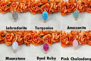 Evil Eye Turquoise sculpture en forme de Marquise, ensemble de lunette en argent Sterling or Vermeil connecteur de charme, fabrication de collier - Product Image 3