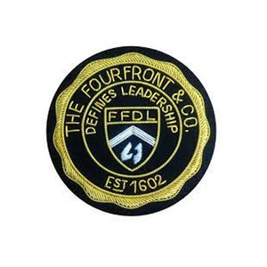 2026 Hot Sale Custom Requirement Logo 100% Bullion Wire Handmade Embroidered Patches Badges <b>Sew</b>-On Fabric - Product Image 3