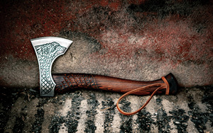 Hacha de acero damasco, halcones, hachas Tomahawk con Funda de cuero - Product Image 3