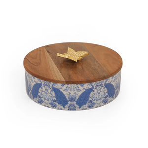 Wooden Masala <b>Box</b> for Kitchen Masala Dabba Spice Jars Storage <b>Box</b> with metal Containers and spoon Metal Jar for Dry Fruits - Product Image 1