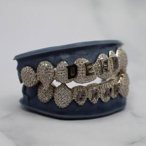 Grillz Hip Hop pour hommes en argent 925 plaqué or, entièrement serti de diamants Moissanite taille VVS, style vintage, bijoux fins pour piercing dentaire supérieur - Product Image 6