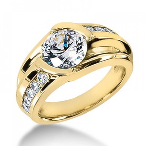 Bague personnalisable en argent sterling 925 de style Hip Hop avec diamant Moissanite taille ronde pour mariage et fête - Product Image 2
