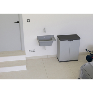 Mobile Bagno da Esterno a Parete 60x40x25 con Lavabo, Colore Cemento - Product Image 2