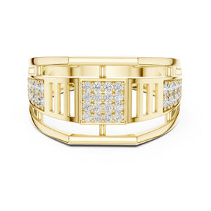 Anillo de Oro Amarillo de 14K con Diamante Redondo Cultivado en Laboratorio, Regalo de Aniversario para Mujer |   Diamante Cultivado Nuevo - Product Image 1