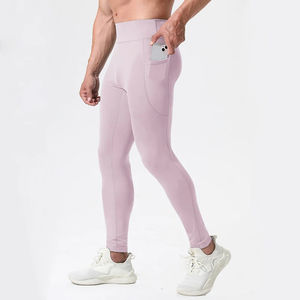 Mallas de entrenamiento personalizadas XL de alta calidad para mujer, pantalones de yoga de seda de cintura alta con tela deportiva cálida transpirable, estampado de logotipo personalizado - Product Image 1