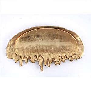 Bandeja de fruta de aluminio fundido a mano, bandeja de forma personalizada, bandeja de fruta para servir y decorar el hogar y el Hotel (Juego de 2) - Product Image 1